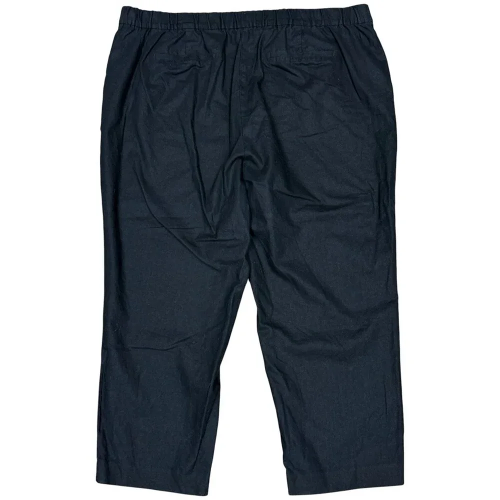 J. CREW Women's EUC Linen-Cotton Sailor Pants Black | Size‎ 20